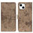 Leather Case Stands Flip Cover A10 Holder for Apple iPhone 13 Khaki