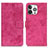 Leather Case Stands Flip Cover A10 Holder for Apple iPhone 13 Pro Hot Pink