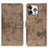 Leather Case Stands Flip Cover A10 Holder for Apple iPhone 13 Pro Khaki