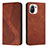 Leather Case Stands Flip Cover C02 Holder for Xiaomi Mi 11 5G Brown