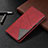 Leather Case Stands Flip Cover C02 Holder for Xiaomi Redmi Note 9 Red