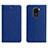 Leather Case Stands Flip Cover C04 Holder for Xiaomi Redmi Note 9 Blue