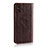 Leather Case Stands Flip Cover F01 for Apple iPhone X Brown