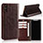 Leather Case Stands Flip Cover F01 for Apple iPhone Xs Brown