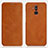 Leather Case Stands Flip Cover F01 for Huawei Mate 20 Lite Brown