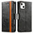 Leather Case Stands Flip Cover F03 Holder for Apple iPhone 13 Black