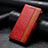 Leather Case Stands Flip Cover F04 Holder for Apple iPhone 13 Pro Max Red