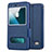 Leather Case Stands Flip Cover for Huawei G Play Mini Blue