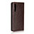 Leather Case Stands Flip Cover for Huawei P30 Brown