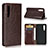 Leather Case Stands Flip Cover for Huawei P30 Brown