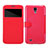 Leather Case Stands Flip Cover for Samsung Galaxy Mega 6.3 i9200 i9205 Red