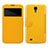 Leather Case Stands Flip Cover for Samsung Galaxy Mega 6.3 i9200 i9205 Yellow