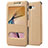 Leather Case Stands Flip Cover for Samsung Galaxy On7 (2016) G6100 Gold