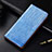 Leather Case Stands Flip Cover H03 Holder for Apple iPhone 13 Mini Sky Blue