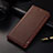 Leather Case Stands Flip Cover H04 Holder for Apple iPhone 13 Brown