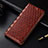 Leather Case Stands Flip Cover H05 Holder for Apple iPhone 14 Plus Light Brown