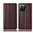 Leather Case Stands Flip Cover H07P Holder for Xiaomi Mi 11 Pro 5G Brown
