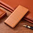 Leather Case Stands Flip Cover H09 Holder for Apple iPhone 13 Mini Orange