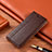 Leather Case Stands Flip Cover H10 Holder for Apple iPhone 13 Brown