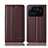 Leather Case Stands Flip Cover H10P Holder for Xiaomi Mi 11 Ultra 5G Brown