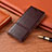 Leather Case Stands Flip Cover H14 Holder for Apple iPhone 13 Pro Max Brown