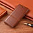 Leather Case Stands Flip Cover H14 Holder for Apple iPhone 14 Plus Light Brown