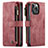 Leather Case Stands Flip Cover H27 Holder for Apple iPhone 13 Pro Red