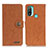 Leather Case Stands Flip Cover Holder A01D for Motorola Moto E20 Brown