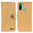 Leather Case Stands Flip Cover Holder A01D for Motorola Moto E20 Gold