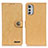 Leather Case Stands Flip Cover Holder A01D for Motorola Moto E32 Gold