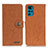 Leather Case Stands Flip Cover Holder A01D for Motorola Moto G22 Brown