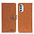 Leather Case Stands Flip Cover Holder A01D for Motorola Moto G82 5G Brown