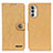 Leather Case Stands Flip Cover Holder A01D for Motorola Moto G82 5G Gold