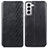 Leather Case Stands Flip Cover Holder A01D for Samsung Galaxy S21 5G Black