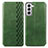 Leather Case Stands Flip Cover Holder A01D for Samsung Galaxy S21 5G Green