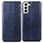 Leather Case Stands Flip Cover Holder A01D for Samsung Galaxy S21 Plus 5G Blue