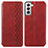 Leather Case Stands Flip Cover Holder A01D for Samsung Galaxy S21 Plus 5G Red