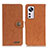 Leather Case Stands Flip Cover Holder A01D for Xiaomi Mi 12 Lite 5G Brown