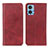 Leather Case Stands Flip Cover Holder A02D for Motorola Moto E22 Red
