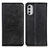 Leather Case Stands Flip Cover Holder A02D for Motorola Moto E32 Black