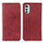 Leather Case Stands Flip Cover Holder A02D for Motorola Moto E32 Red