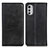 Leather Case Stands Flip Cover Holder A02D for Motorola Moto E32s Black