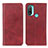 Leather Case Stands Flip Cover Holder A02D for Motorola Moto E40 Red