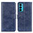 Leather Case Stands Flip Cover Holder A02D for Motorola Moto Edge 20 5G Blue
