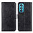 Leather Case Stands Flip Cover Holder A02D for Motorola Moto Edge 30 5G Black