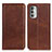 Leather Case Stands Flip Cover Holder A02D for Motorola Moto G Stylus (2022) 4G Brown