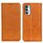Leather Case Stands Flip Cover Holder A02D for Motorola Moto G Stylus (2022) 4G Light Brown