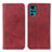 Leather Case Stands Flip Cover Holder A02D for Motorola Moto G22 Red