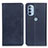 Leather Case Stands Flip Cover Holder A02D for Motorola Moto G41 Blue