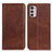 Leather Case Stands Flip Cover Holder A02D for Motorola Moto G42 Brown